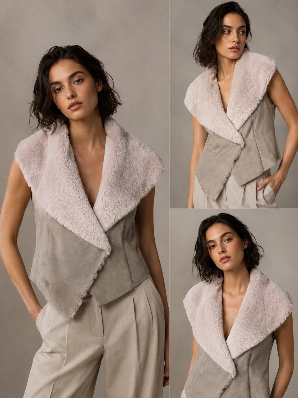 Bebe faux fur vest blush pink small medium 2 4 6